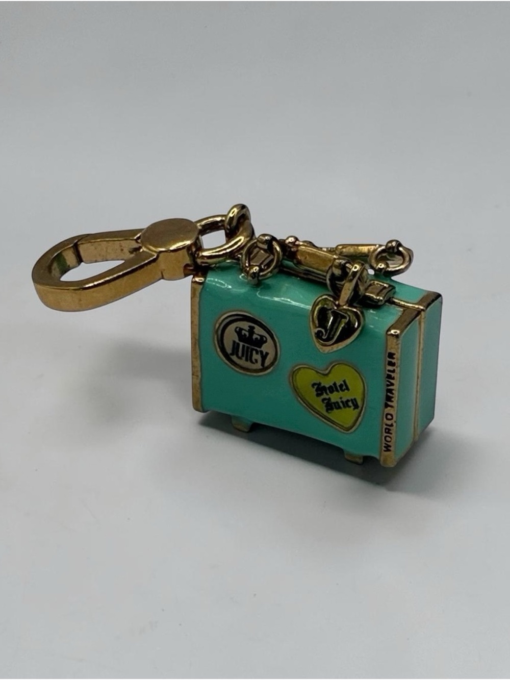 Juicy Couture Gold-Tone Turquoise Suitcase Locket Charm w/Box